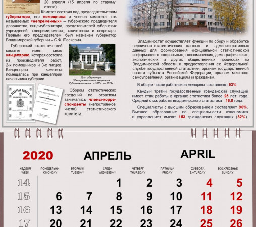 28 апреля – День рождения Владимирской статистики